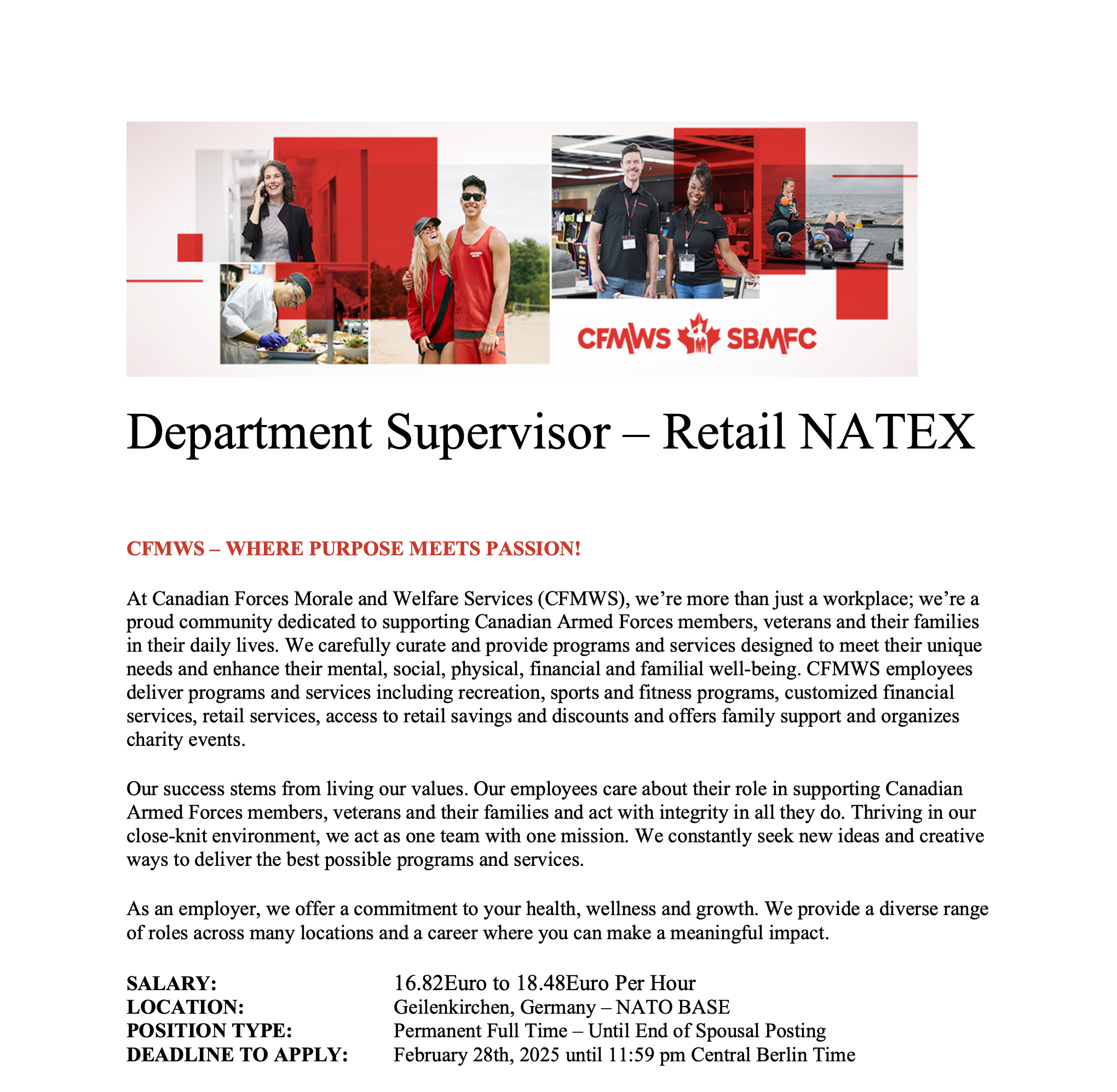 Department Supervisor Retail | Natex