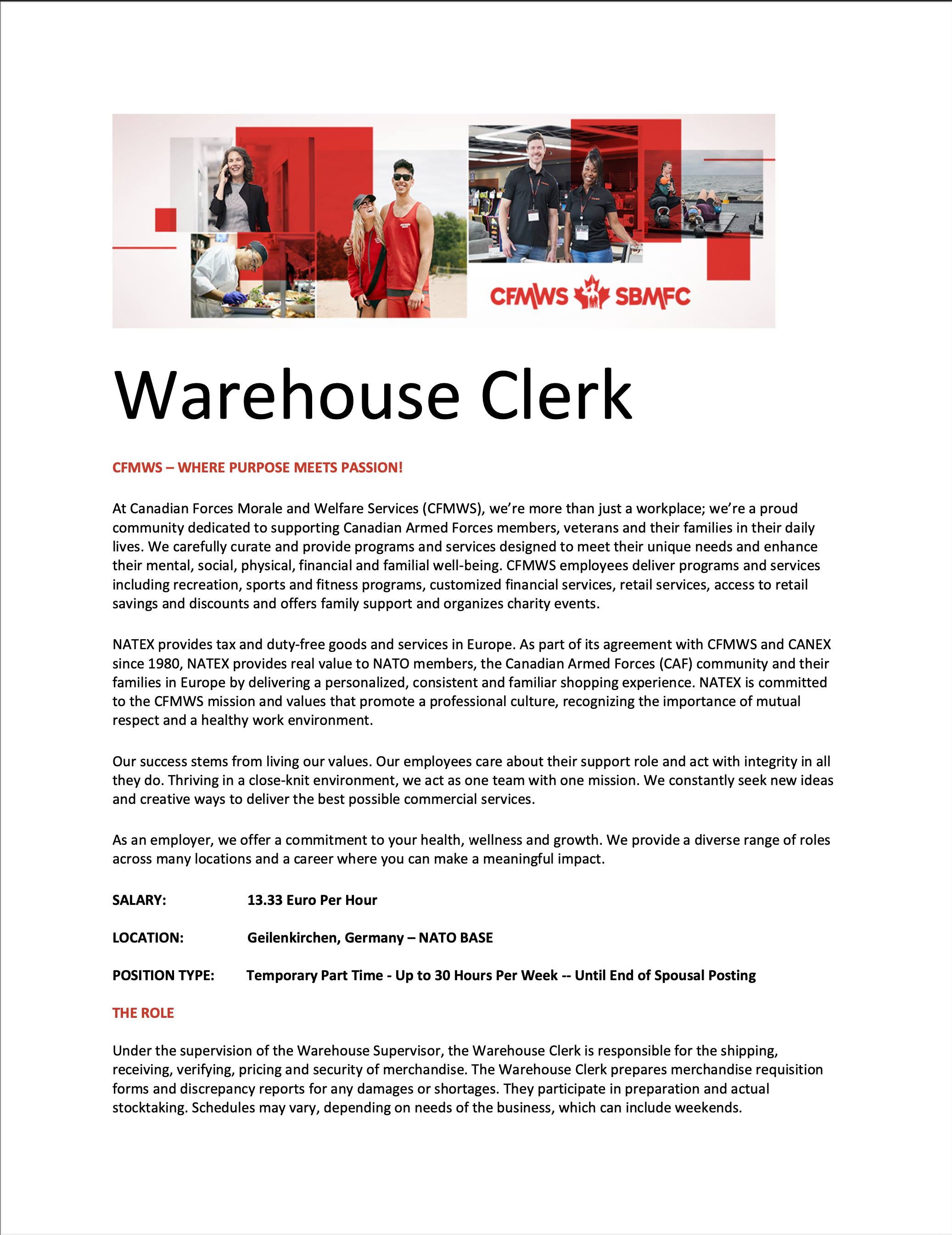 Warehouse Clerk | Natex